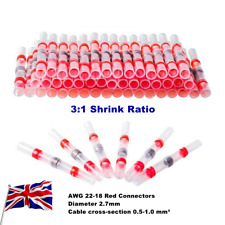 100pcs Red Heat Shrink Solder Wire Connectors Marine Stereo Electrical Joint