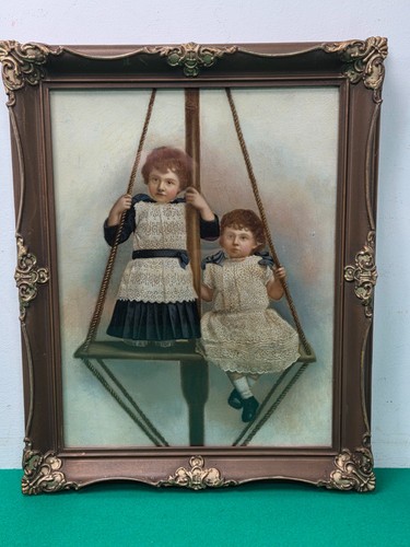Antique framed oil over - framed, photo