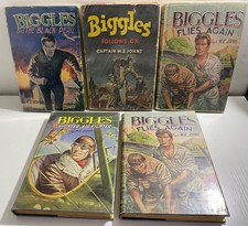 Biggles x 5 Hardback Books inc