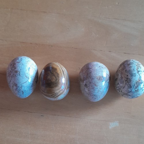 Polished agate crystal eggs - polished,