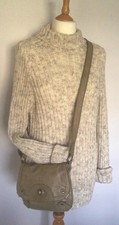 WHITE STUFF ‘Stone’ Leather Bag Crossbody Messenger Satchel Boho Hobo