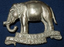 GENUINE 19th (PRINCESS OF WALES OWN) HUSSARS MILITARY CAP BADGE W/M