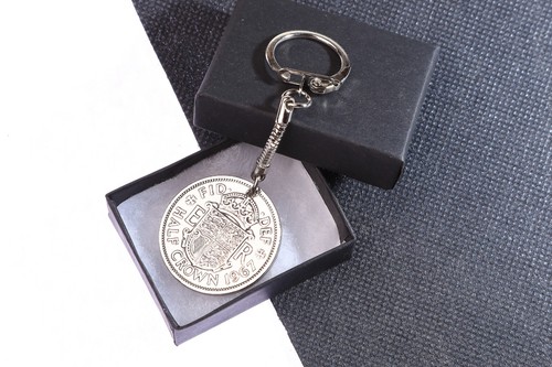 Half crown coin keyring - coin,