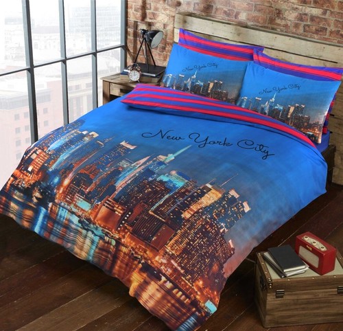 New york city printed duvet - new,