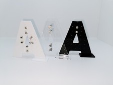 UK-Made Acrylic Earring Stand - Letter Shape, Multi-Colour Options