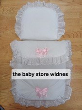 Baby Pram Set In White Pink