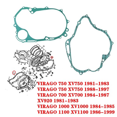 Engine crankcase cover - , gasket