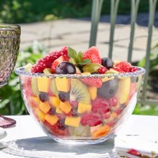 Glass Dessert Bowl Large Pudding Trifle Ice Cream Fruit Serving Mixing Dish