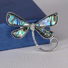 Vintage Art Deco Style Dragonfly Brooch Shell Dragonfly brooch