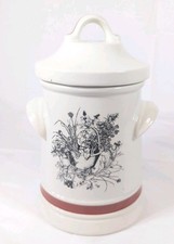 Howard Pottery Taunton Vale Large White & Red Storage Jar with Lid F2