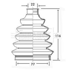 Borg & Beck BCB2346 Drive Shaft Bellow Front Both Sides Fits Toyota Vauxhall
