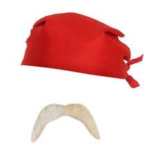 1980'S WRESTLER HOGAN ACCESSORY SET MOUSTACHE & BANDANA FANCY DRESS 80'S 90'S