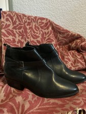 Ladies Monsoon Black Leather Ankle Boots Size EUR 41 UK 7