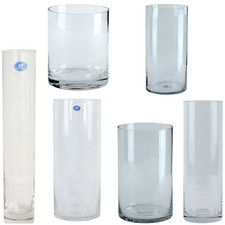 Clear cylinder glass vases - glass,