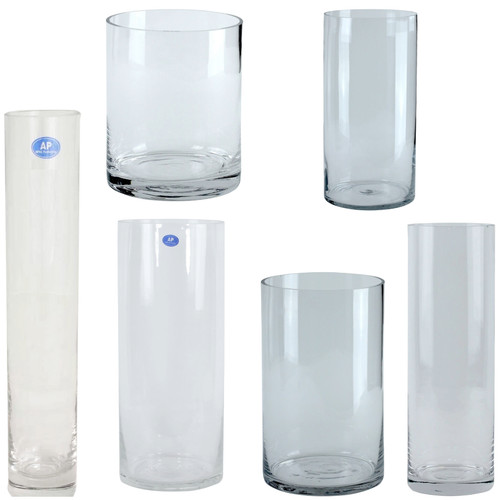 Clear cylinder glass vases - clear,