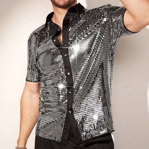 Men short sleeve sequin - sleeve,