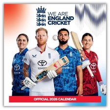 2026 Calendar England Cricket Month to View Square Calendar Official Product