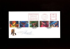 1998 Christmas Royal Mail FDC Charity Christmas Card Council meter slogan.