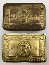 WW1 Princess Mary 1914 Christmas Gift Tin Pair Original Gilt Brass Boxes