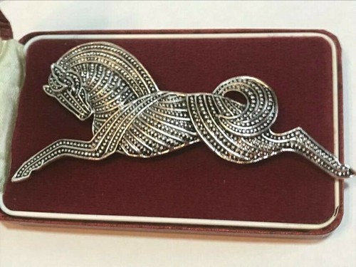 Art deco style silver tone - art,