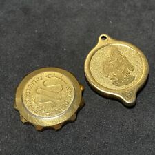 RETRO SOS Talisman Pendant Aquarius Water Carrier Star Sign Gold Tone Steel