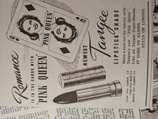 Sk31 Ephemera 1940s Film Advert Pink Queen Lipstick Tangee 