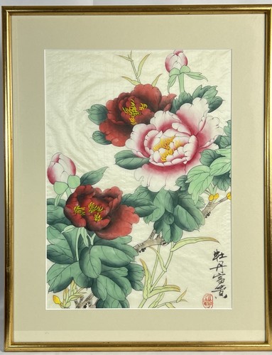 Chinese hand painted - chinese, silk