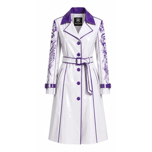 Roxen women white vinyl trench - women,
