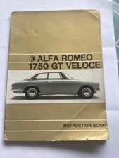 Owners Instruction Book for Alfa Romeo 1750 GTV