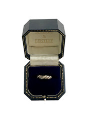 Diamond Ring 9ct Gold Diamond Wave Style Twist Pave Ring - Size N 1/2