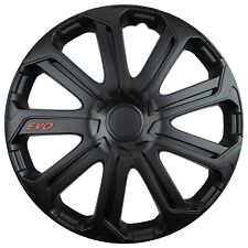Wheel Trims 14" Hub Caps Evo Plastic Covers Set of 4  Black specific GT 