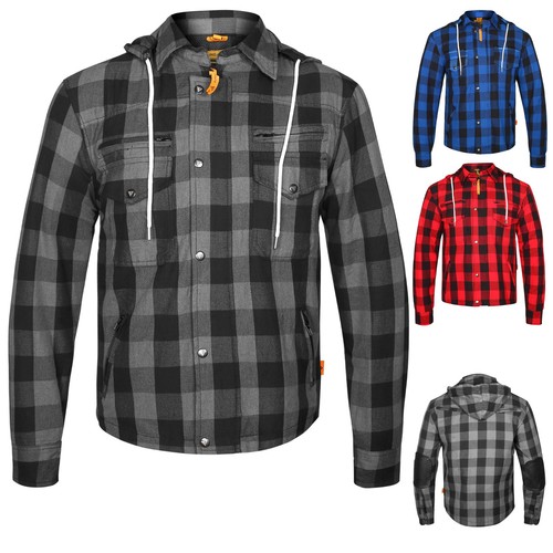 Men plaid flannel motorcycle - men's,