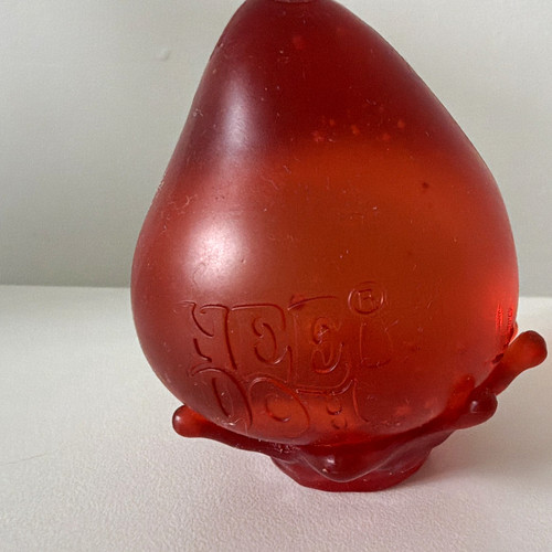 Red glass pear teardrop - red,