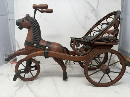 Antique 1890s wooden horse - 1890s,