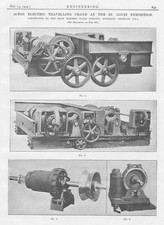 60 Ton Electric Travelling Crane 2x Antique Engineering Prints 1904
