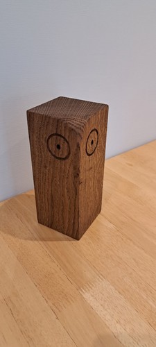 Handmade solid oak owl - , door