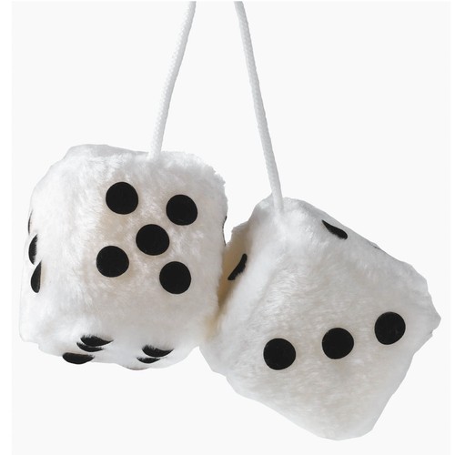 White dice car - white,