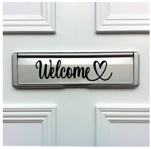 Welcome door letter box vinyl - door,