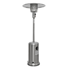 Dellonda 13kW Stainless Steel Commercial Gas Outdoor Garden Patio Heater, Wheels