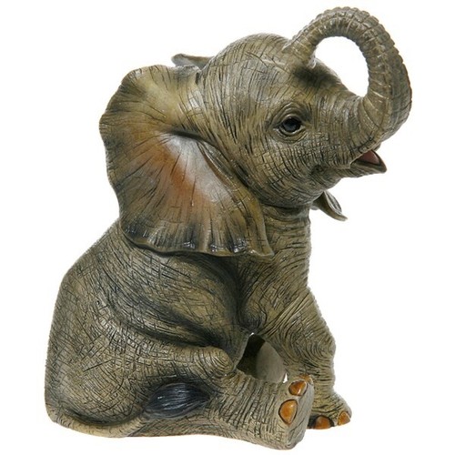 Elephant sitting figurine - elephant,