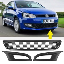 FRONT BUMPER LOWER CENTER GRILLE FOG LIGHT GRILLES FOR VW POLO 6R 2009 2014