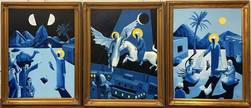 Triptych three acrylic - triptych,