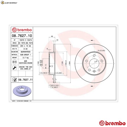Brake discs 7627 - brake,