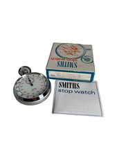Smiths Stopwatch 1/10s 15mins  Stainless Steel Made England with box