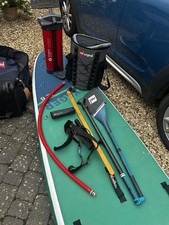 Red Paddle Board Voyager 12’6” Inflatable Paddle Board Set includes Red 22L bag 