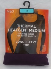 LADIES MARKS & SPENCER BLACKBERRY THERMAL HEATGEN EXTRA WARMTH  TOP SIZE 14