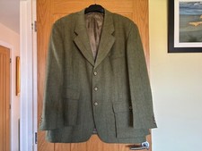 Men's Hucklecote Bi-Swing Tweed Hunting Shooting Jacket Green Check 48 Chest