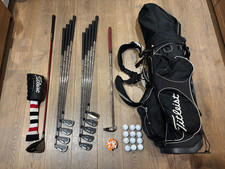 Mens RH Full Golf Clubs Set + Titleist Golf Bag - Mizuno/Titleist/Odyssey