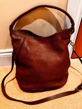 Massimo Dutti Bag Brown Tan   Leather Shoulder Bucket   Bag