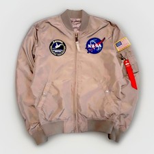 Alpha Industries MA-1 TT NASA Reversible Bomber Jacket Silver Nylon Streetwear S